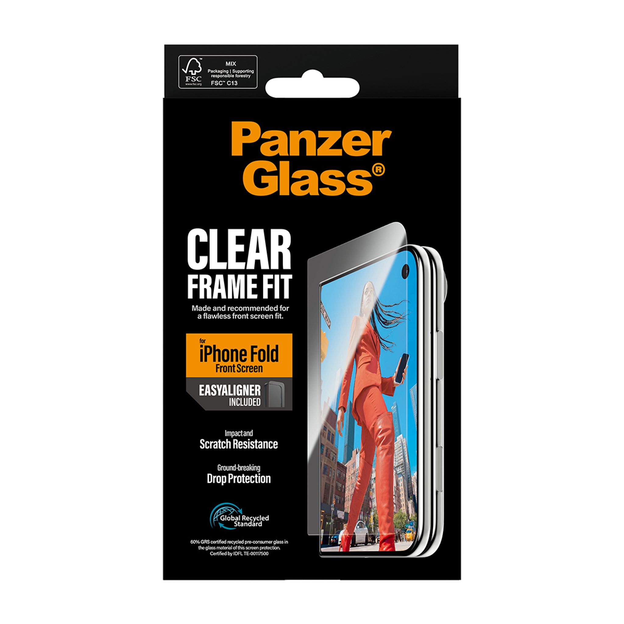 PanzerGlass® Front Screen Protector iPhone 2026 Fold | FRAME FIT w. EasyAligner